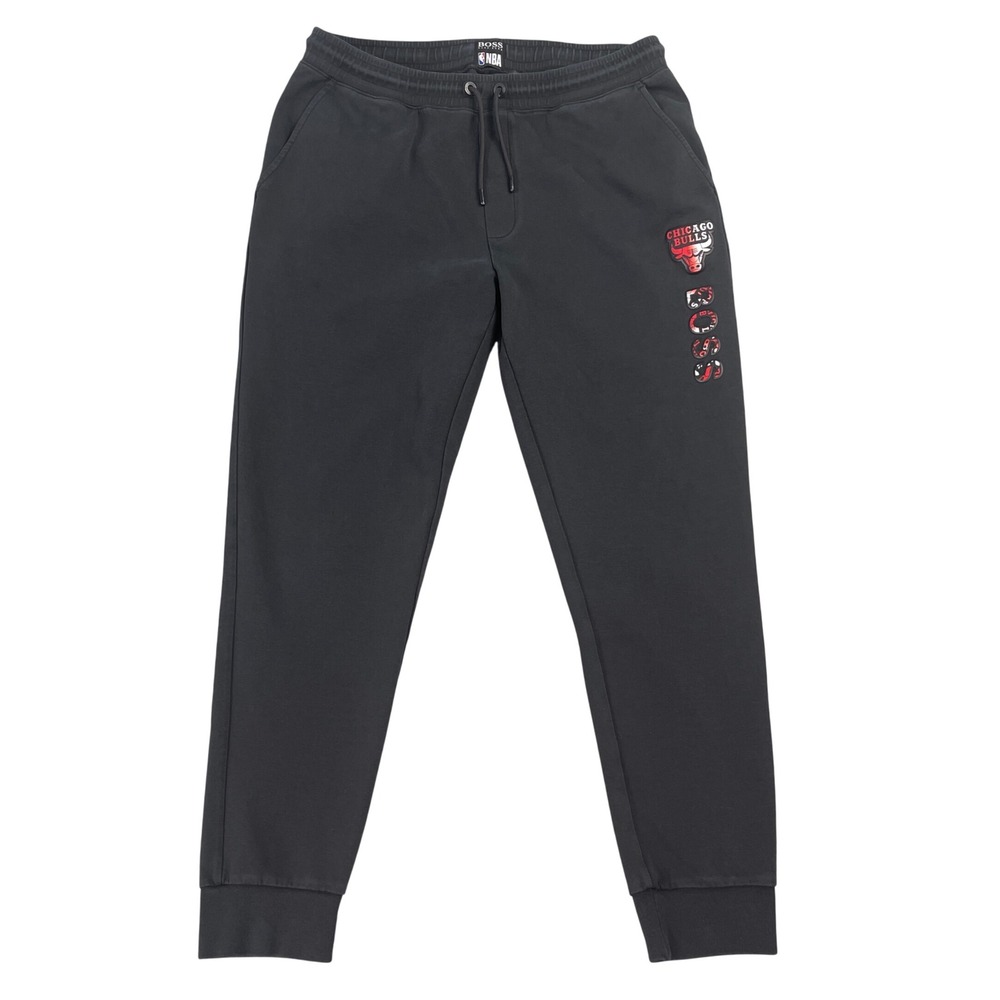 Hugo Boss Sweatpants Mens XL Black NBA Chicago Bulls Joggers Tapered Logo